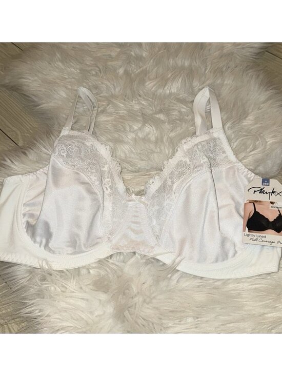 Playtex 8971 Full Coverage Bra Unpadded Lace Underwire Womens 38D White New Nwt - Picture 1 of 6